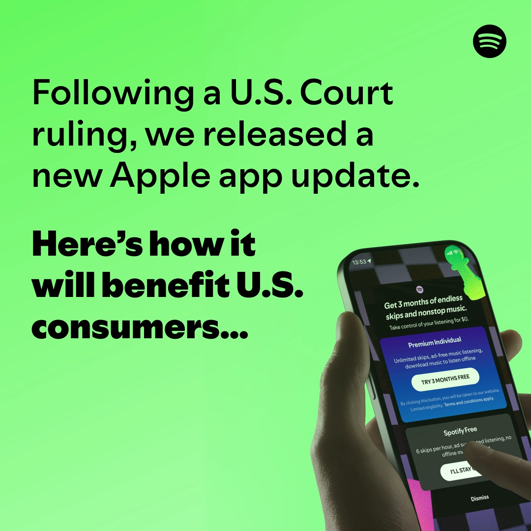 Spotify Bypasses Apple’s Payment System on iOS After Major Court Victory